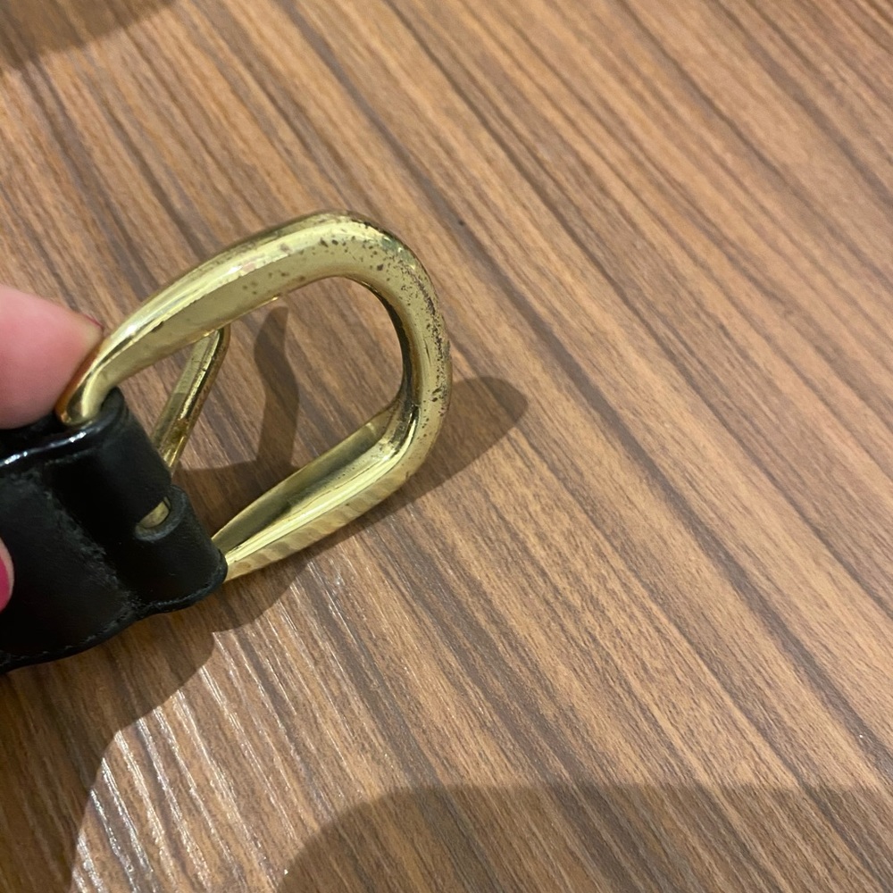 Genuine Ferragamo Black leather belt antique
